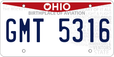 OH license plate GMT5316