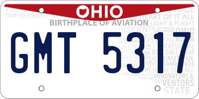 OH license plate GMT5317