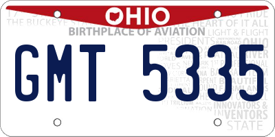 OH license plate GMT5335