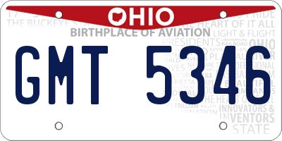 OH license plate GMT5346