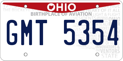 OH license plate GMT5354