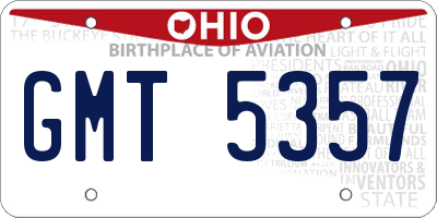 OH license plate GMT5357
