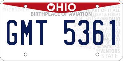 OH license plate GMT5361