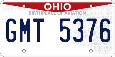 OH license plate GMT5376