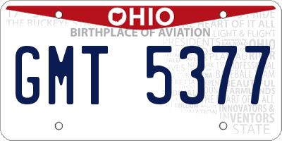 OH license plate GMT5377