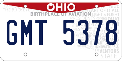 OH license plate GMT5378