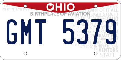 OH license plate GMT5379
