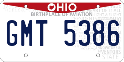 OH license plate GMT5386