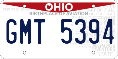 OH license plate GMT5394