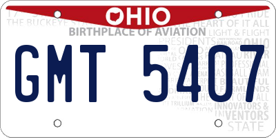 OH license plate GMT5407