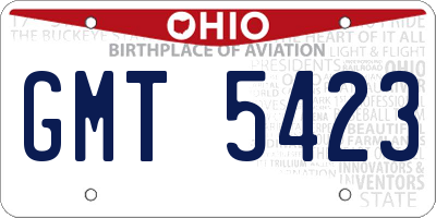 OH license plate GMT5423