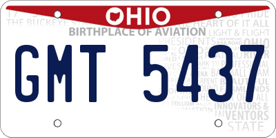 OH license plate GMT5437