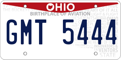OH license plate GMT5444