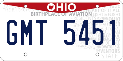 OH license plate GMT5451