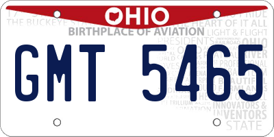 OH license plate GMT5465