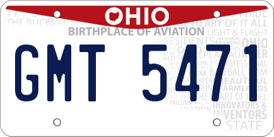 OH license plate GMT5471