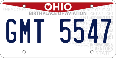 OH license plate GMT5547