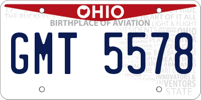 OH license plate GMT5578