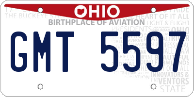 OH license plate GMT5597