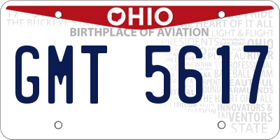 OH license plate GMT5617