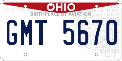 OH license plate GMT5670