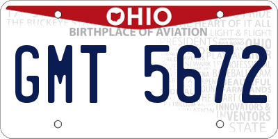 OH license plate GMT5672
