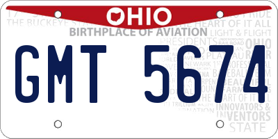 OH license plate GMT5674