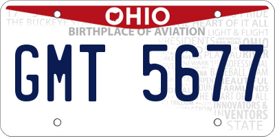OH license plate GMT5677