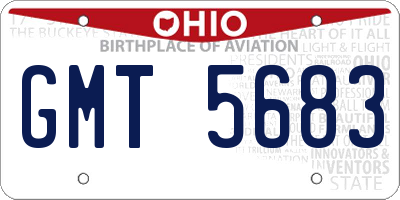 OH license plate GMT5683