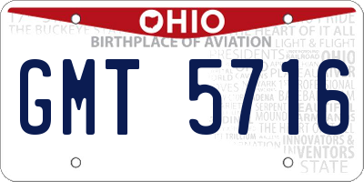 OH license plate GMT5716