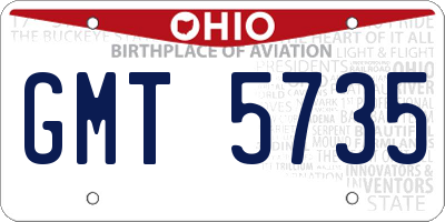 OH license plate GMT5735