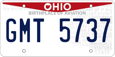 OH license plate GMT5737
