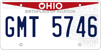 OH license plate GMT5746