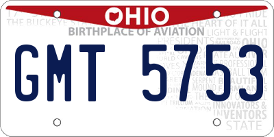 OH license plate GMT5753