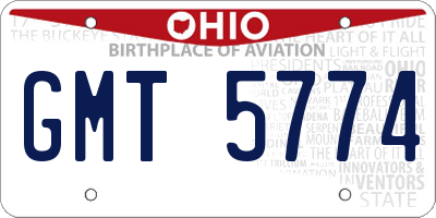OH license plate GMT5774