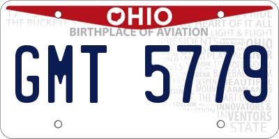 OH license plate GMT5779