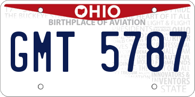OH license plate GMT5787