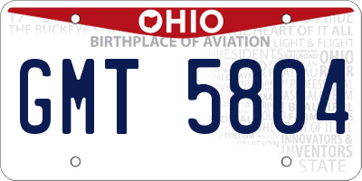OH license plate GMT5804