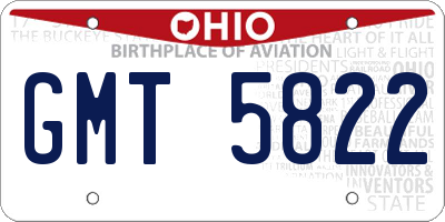 OH license plate GMT5822
