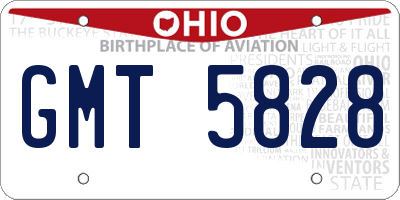 OH license plate GMT5828