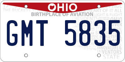 OH license plate GMT5835