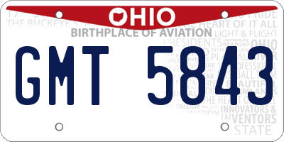 OH license plate GMT5843
