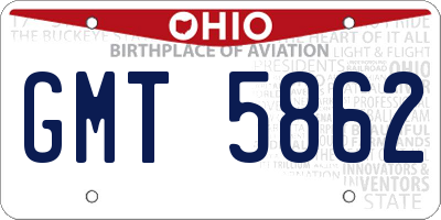 OH license plate GMT5862