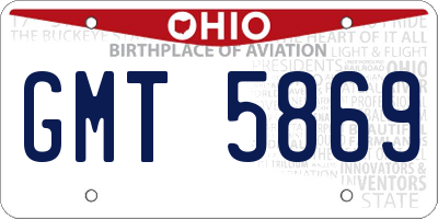OH license plate GMT5869