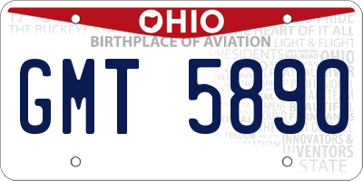 OH license plate GMT5890