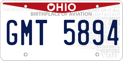 OH license plate GMT5894