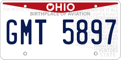 OH license plate GMT5897