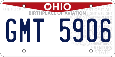 OH license plate GMT5906