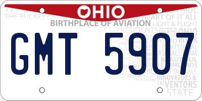 OH license plate GMT5907