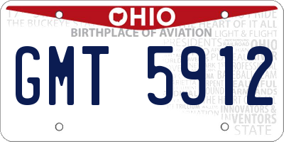 OH license plate GMT5912